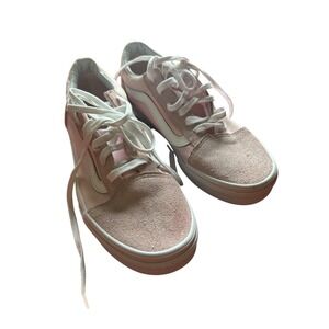 Vans Old Skool Lace Up Low Top Sneaker Pink Canvas Kids Size 4